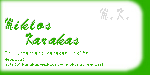 miklos karakas business card